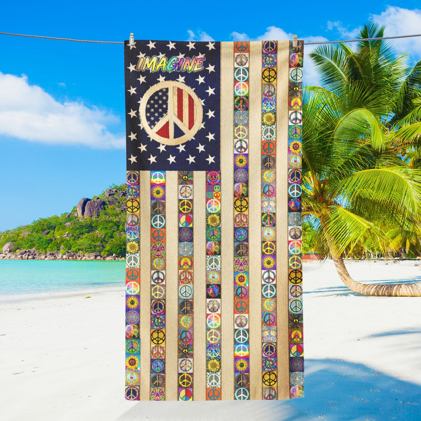 Peace Sign Hippie Beach Towel MLN5762LTH