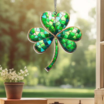 Shamrock Irish Green Clover St. Patrick's Day Ireland Suncatcher Hanging Window TQN5552TDH