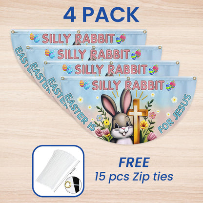 Bunny Easter Day Silly Rabbit Easter is for Jesus Non-Pleated Fan Flag MLN2629FL