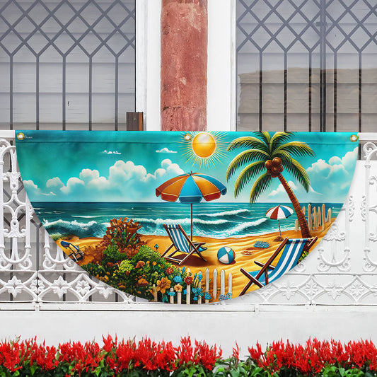 Beach Summer Life Non-Pleated Fan Flag MLN3361FL