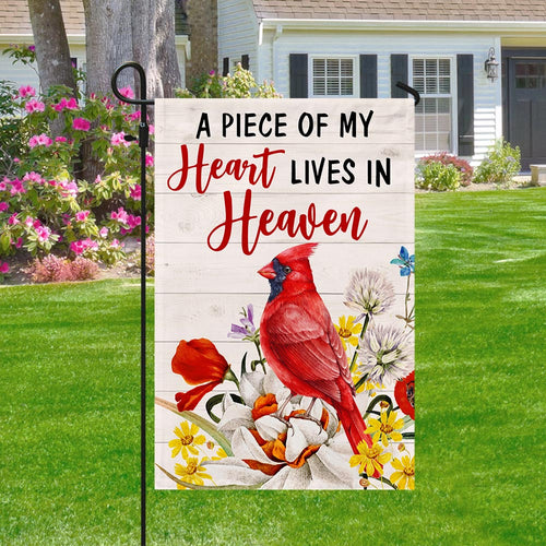 Cardinal A Piece Of My Heart Lives In Heaven Flag MLN1255F