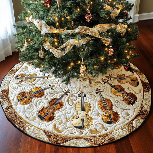 Violin Sonata Quilted Christmas Tree Skirt NCU0PT2841