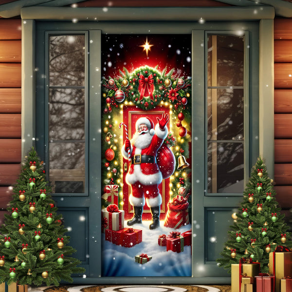 Christmas  Santa Claus With A Sack Of Gifts Holiday Door cover TQN4316D