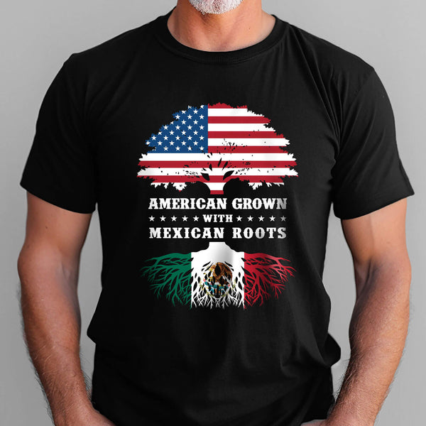 American Grown With Mexican Roots American Mexico Tshirt MLN5098TNB