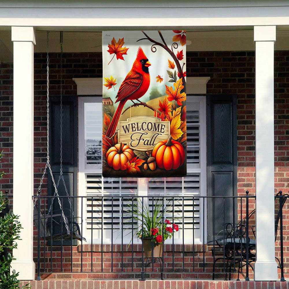 Cardinal Welcome Fall Flag MLN3649F