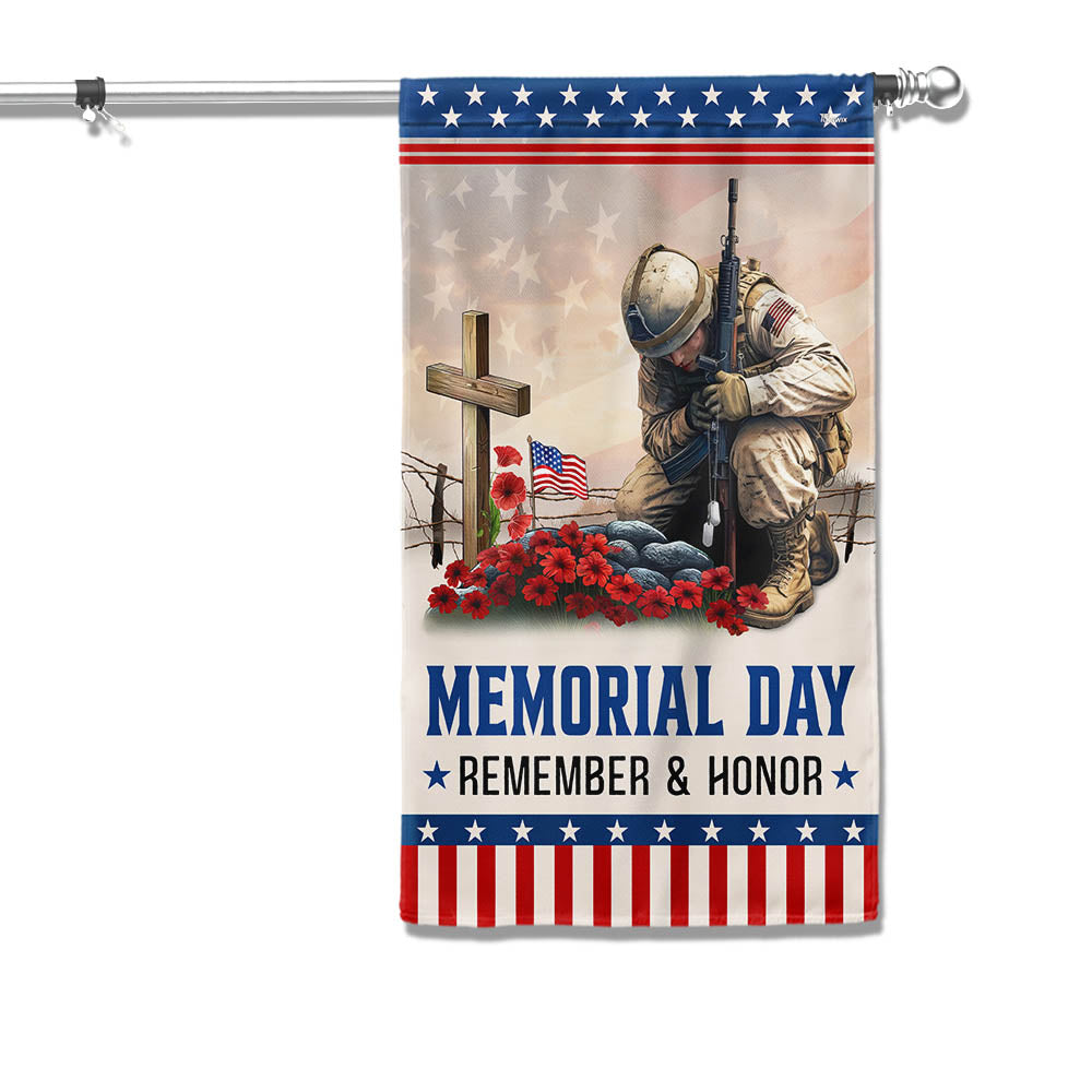 Memorial Day Veteran Remember And Honor Flag NTT12TTH