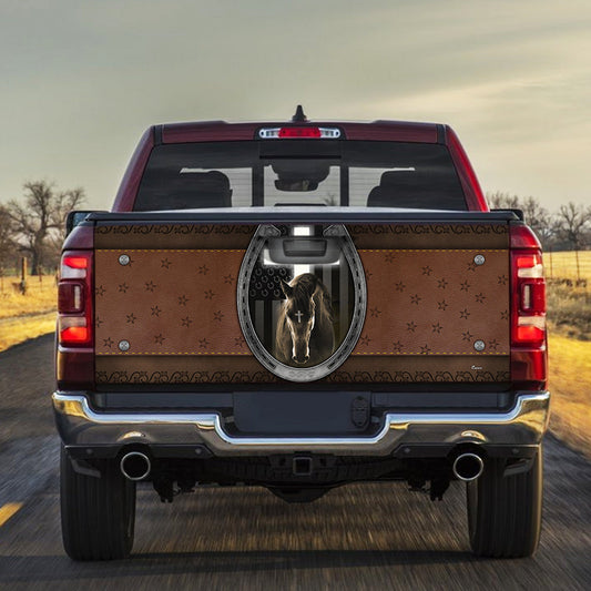 Horse Truck Tailgate Sticker Jesus And Black Horse BNT288TDv2