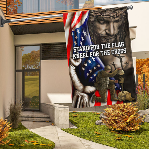Flagwix American Flag - Stand For The Flag, Veteran Memorial Jesus Christian Flag TPT849F