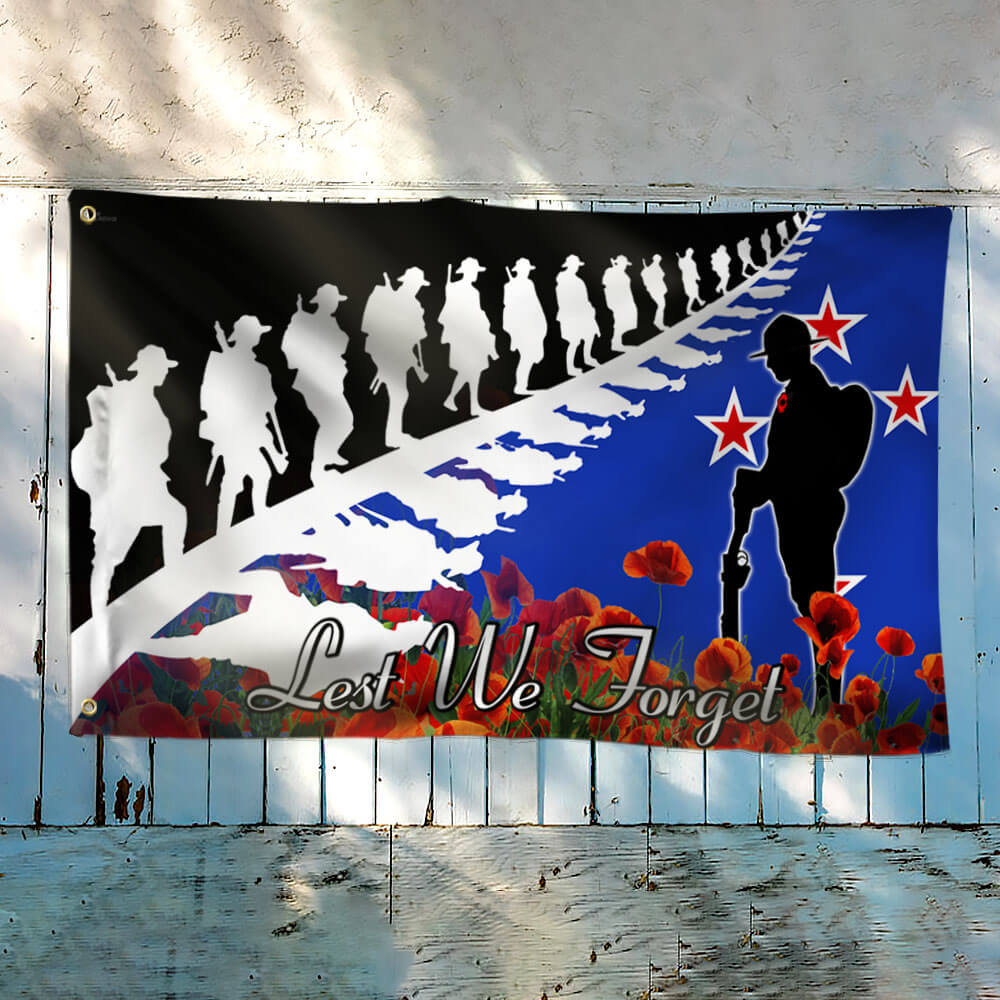 Anzac Day Remembrance Day Grommet Flag Lest We Forget THB3392GF