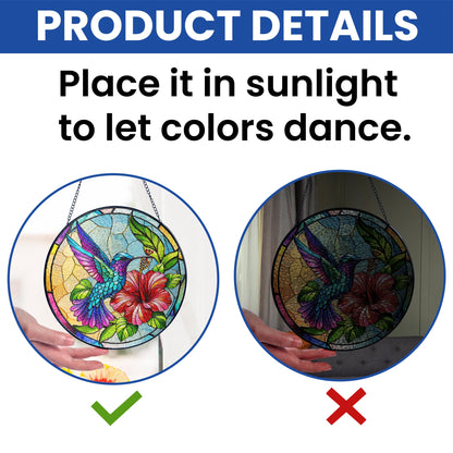 Hummingbird Stained Glass Suncatcher TQN5113NTH