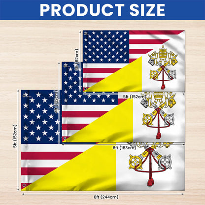 The USA Papal Flag Vatican City Flag Religious Flag United States Grommet Flag TPT2745NTH