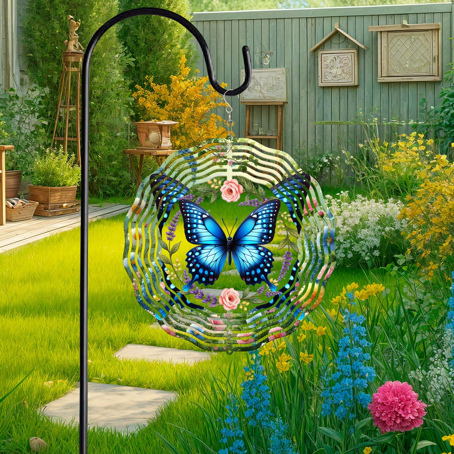 Spring Floral Butterfly Wind Spinner TPT2612TNB