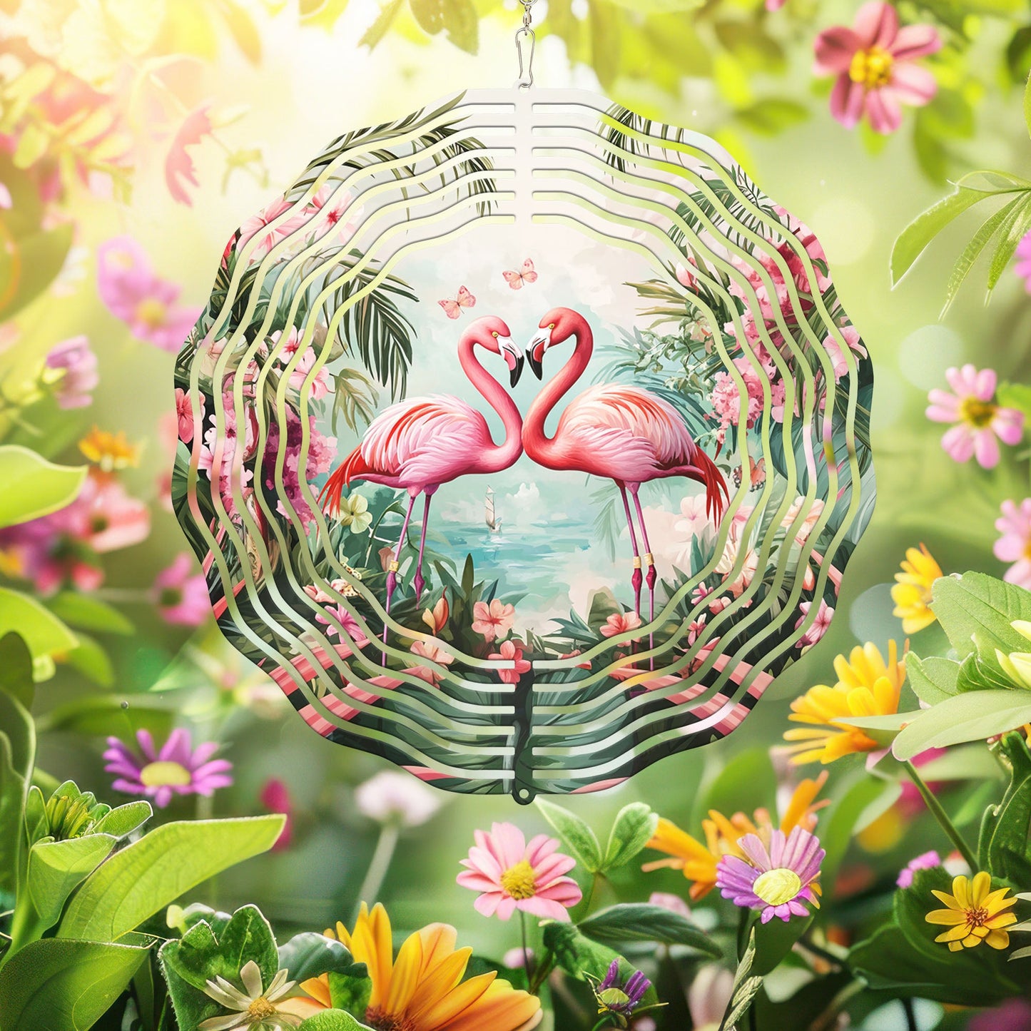 Pink Flamingos Spring Wind Spinner VTM939WS