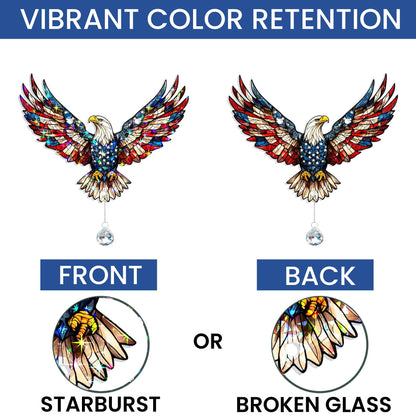 Patriotic Eagle Hologram Window Hanging TQN5514DNV