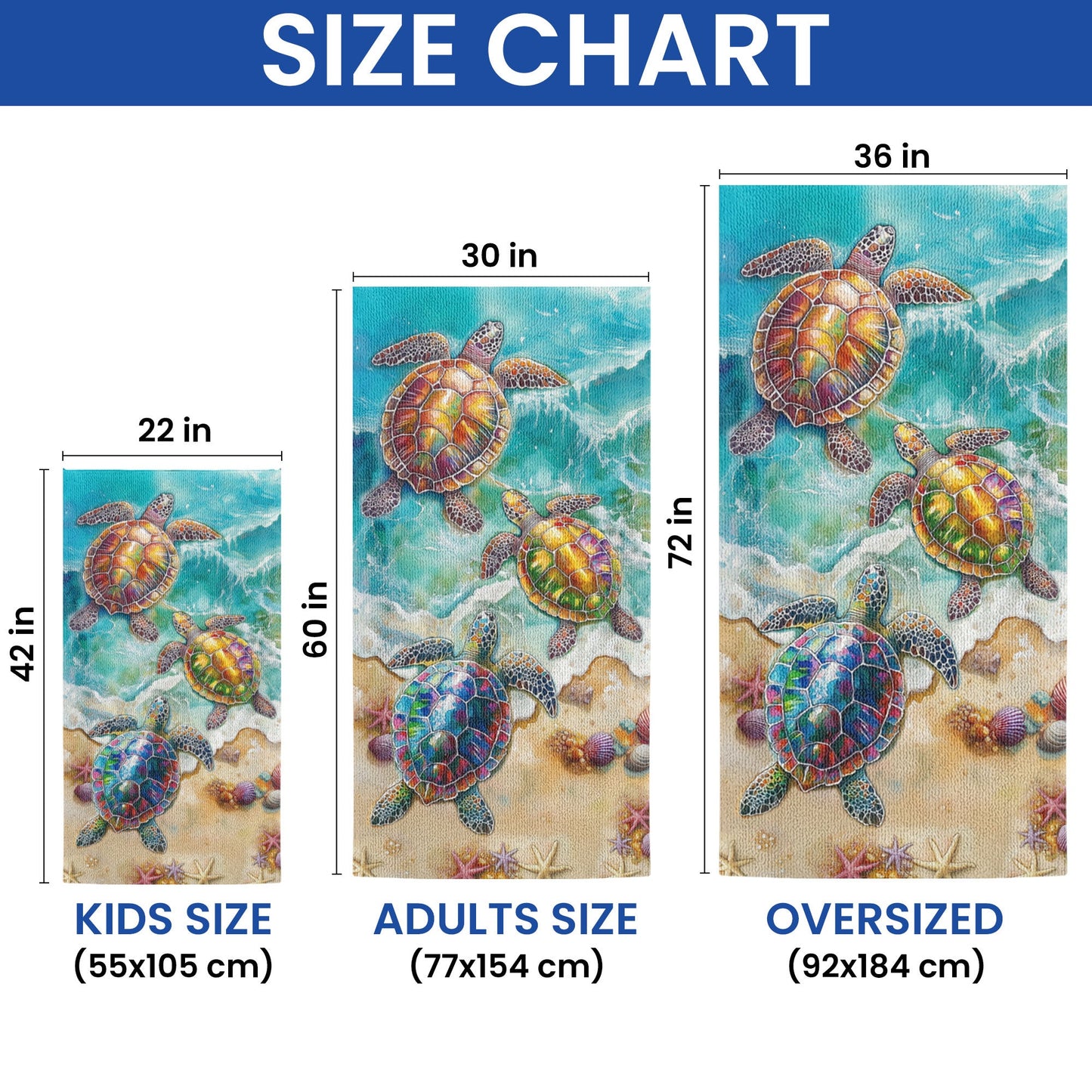 Beach Towel with Sea Turtle LHB130HVN