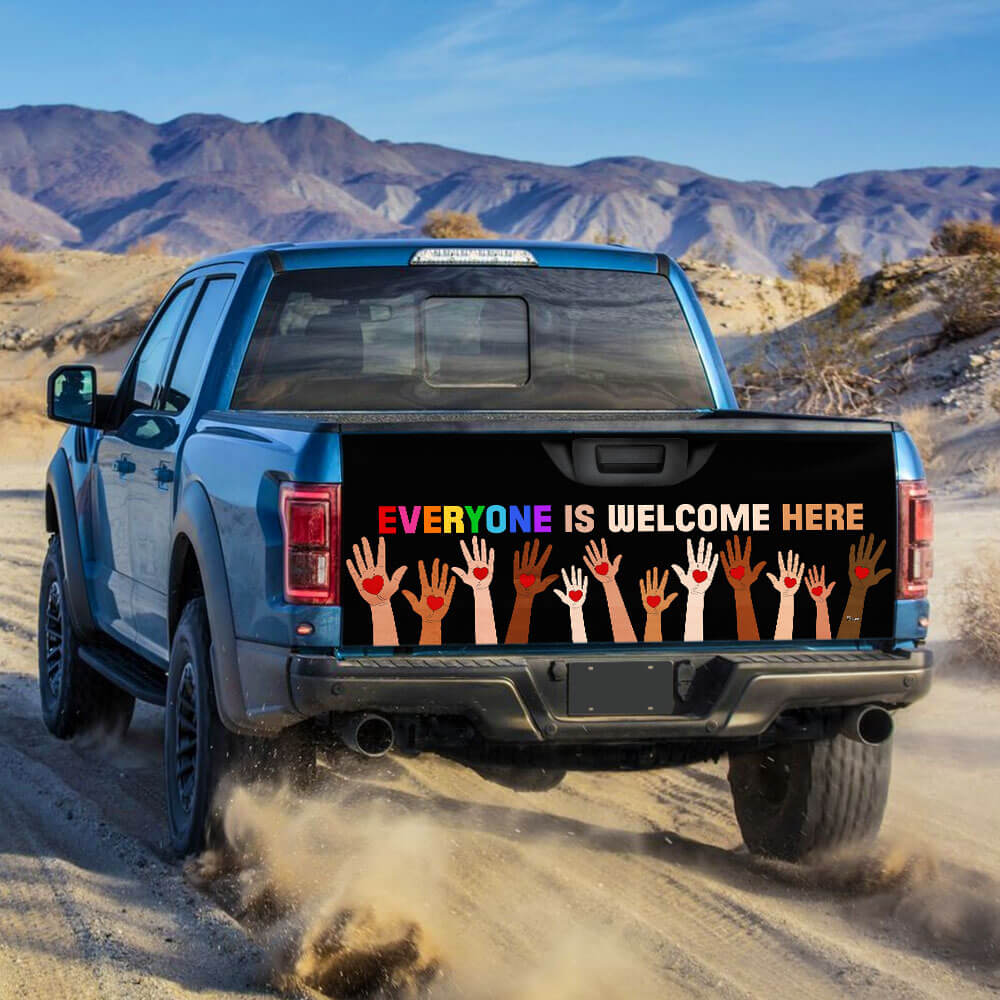 Teacher Idaho Everyone Is Welcome Here Truck Tailgate Decal Sticker Wrap TQN5118TNB