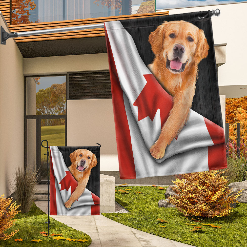 Canadian Dogs Golden Retriever Flag VTM1183TDH