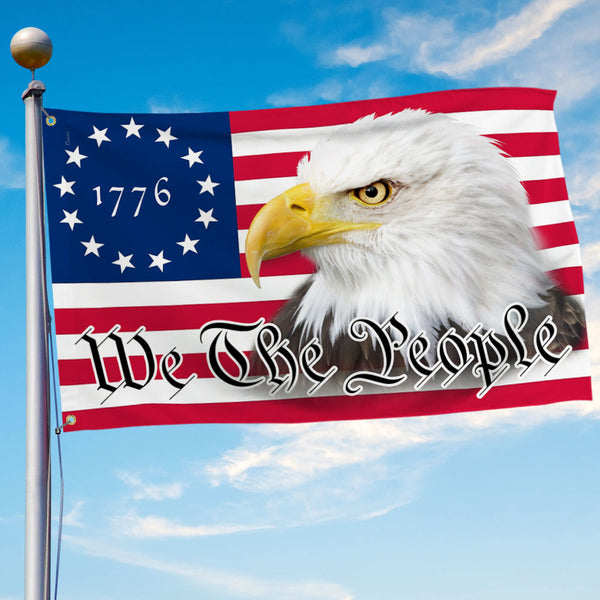Flagwix American Flag - Happy 4th of july, We The People American Patriotic Eagle 1776 Grommet Flag TPT1943GF
