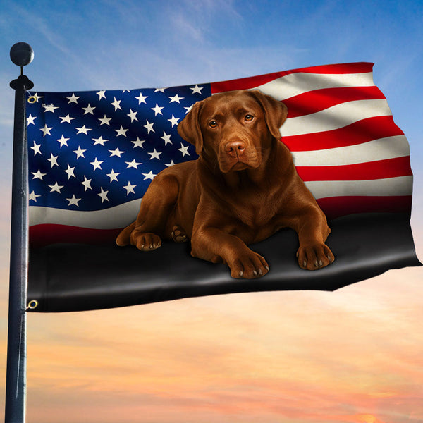 Chocolate Labrador Retriever Dog American Grommet Flag TQN5171TTH