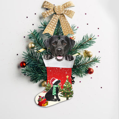 Black Labrador Retriever Christmas Ornament,  Lab In Stocking Ornament QNN605O