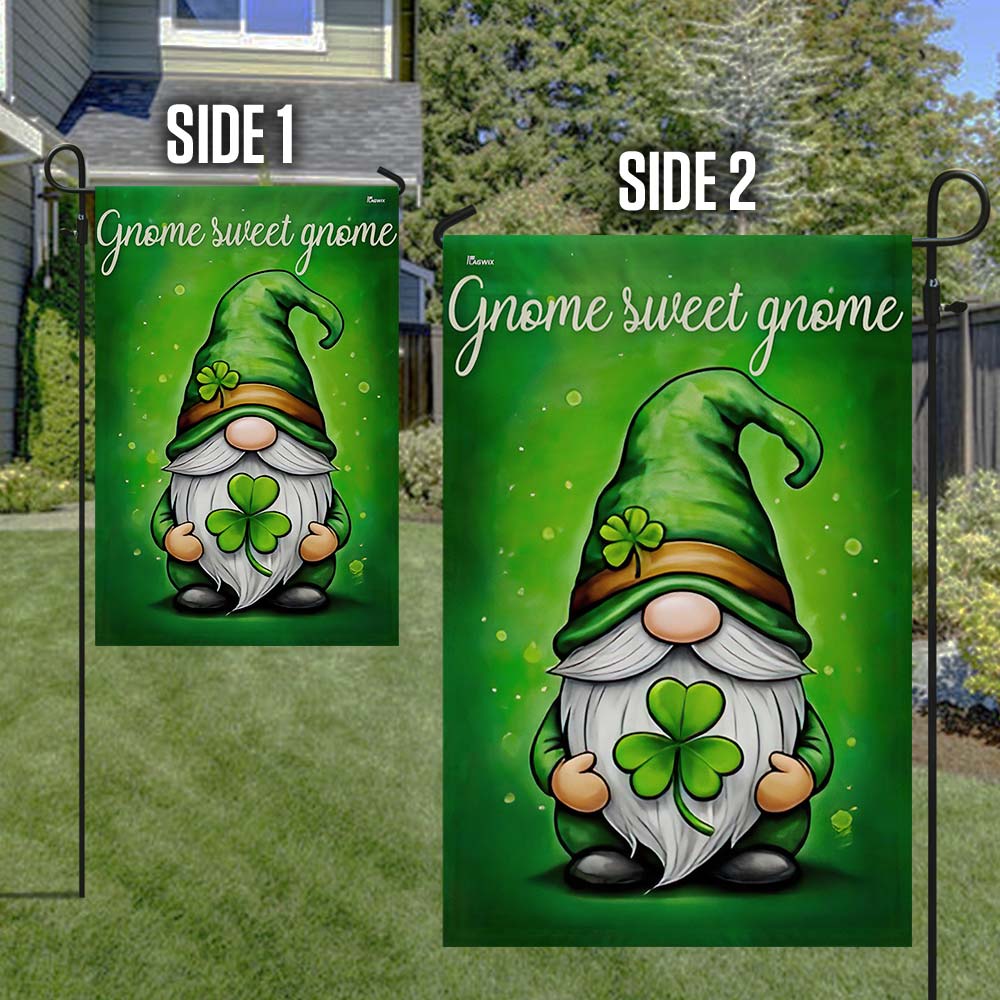 Irish St. Patrick's Day Gnome Sweet Gnome Flag TQN4635F