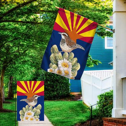 Arizona Flag Cactus Wren and Saguaro Cactus Blossom BNN475F