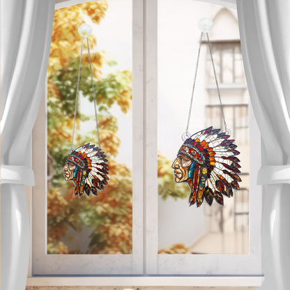 Native American Suncatcher Acrylic Hanging Sign TQN4577AS