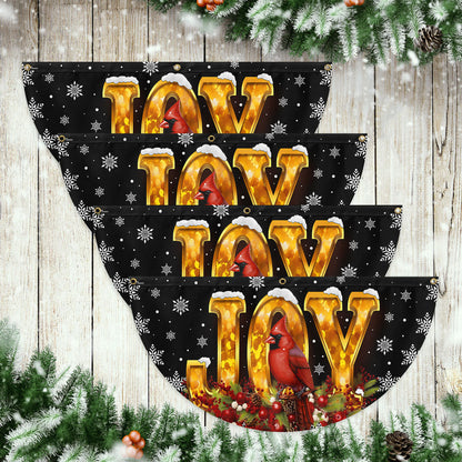 Cardinal Christmas Joy To The World Non-Pleated Fan Flag MLN4267FL 3-Day Shipping