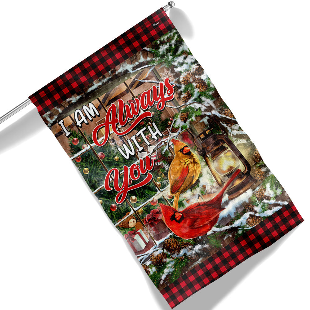 Cardinal Christmas I Am Always With You Flag MLN2016F
