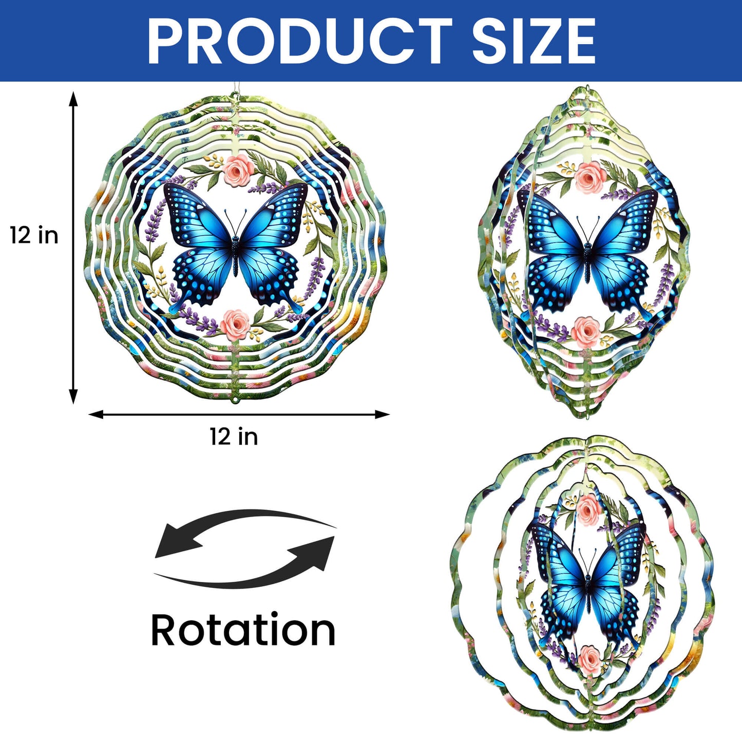 Spring Floral Butterfly Wind Spinner TPT2612TNB