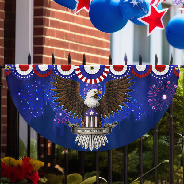 Flagwix American Flag - Independence Day Eagle 4th of july Non-Pleated Fan Flag MLN3120FL