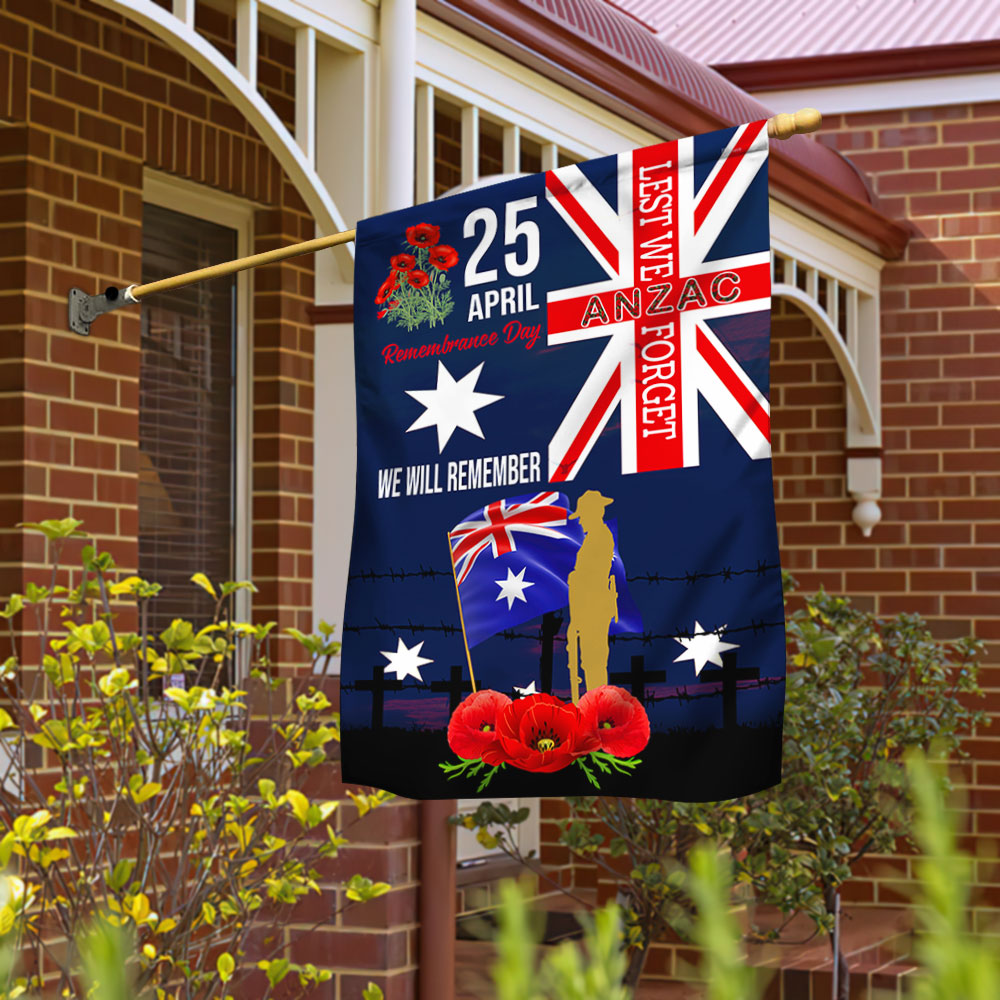 Anzac Day Australia Flag Lest We Forget 25 April We Will Remember LNH050F