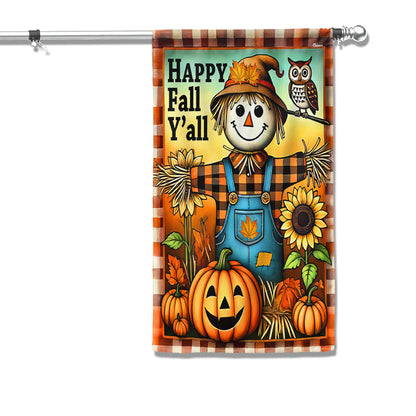 Autumn Scarecrow Happy Fall Y'all  Flag MLN3460F
