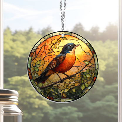 American Robin Bird Acrylic Suncatcher Window Hanging VTM1227NGT