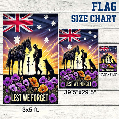 Anzac Day Animals in War Purple Poppy Australia Flag MLN5174DNV