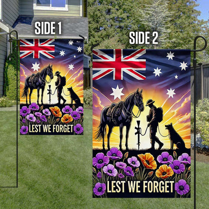 Anzac Day Animals in War Purple Poppy Australia Flag MLN5174DNV
