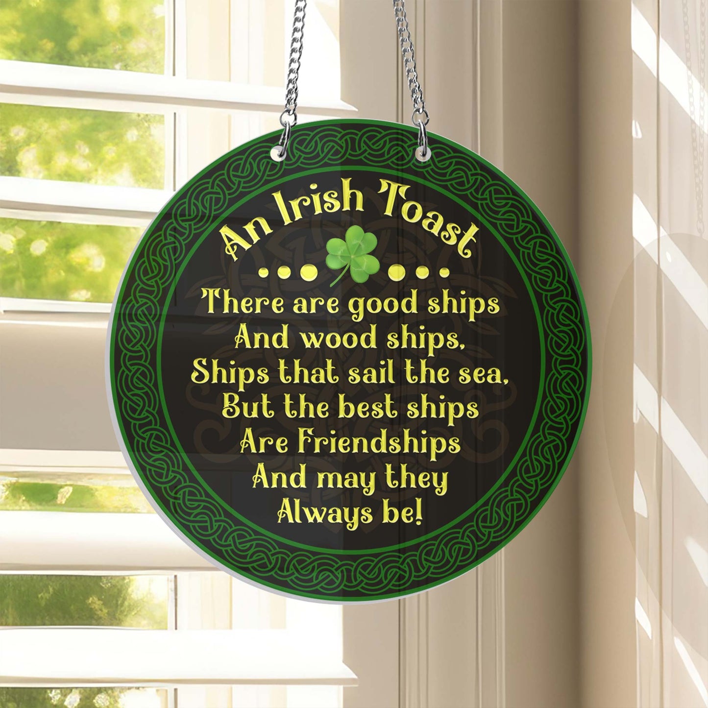 An Irish Toast St. Patrick's Day Ireland Suncatcher Acrylic Hanging Sign TQN4700AS