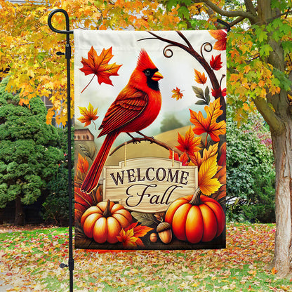 Cardinal Welcome Fall Flag MLN3649F
