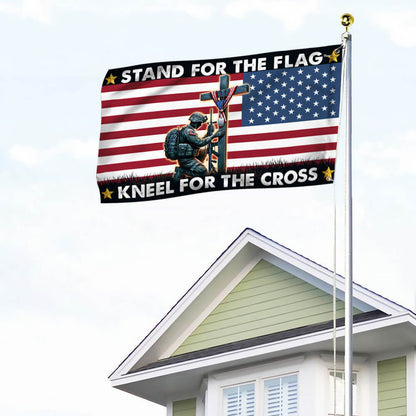 Stand For The Flag, Veteran Christian Cross Memorial Day Flag TPT2692TNB