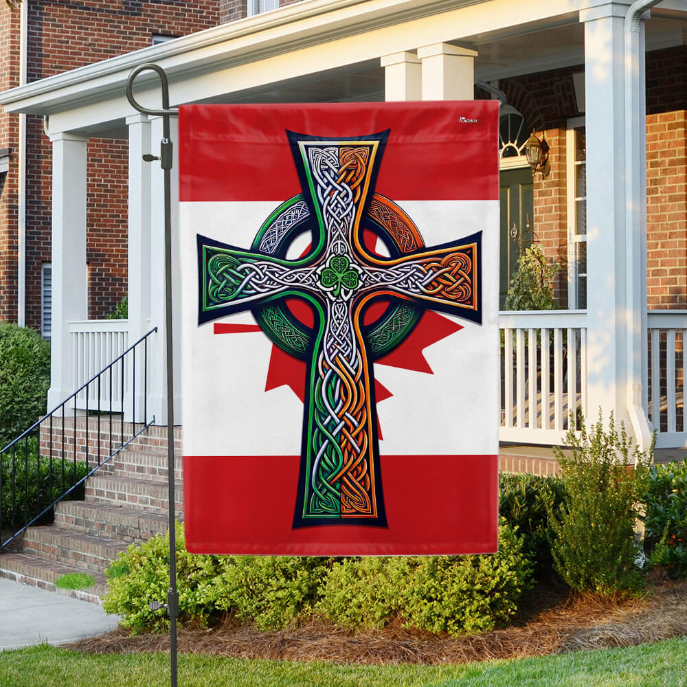 Irish Celtic Knot Cross St. Patrick’s Day Canada Irish Canadian Flag TPT2609F