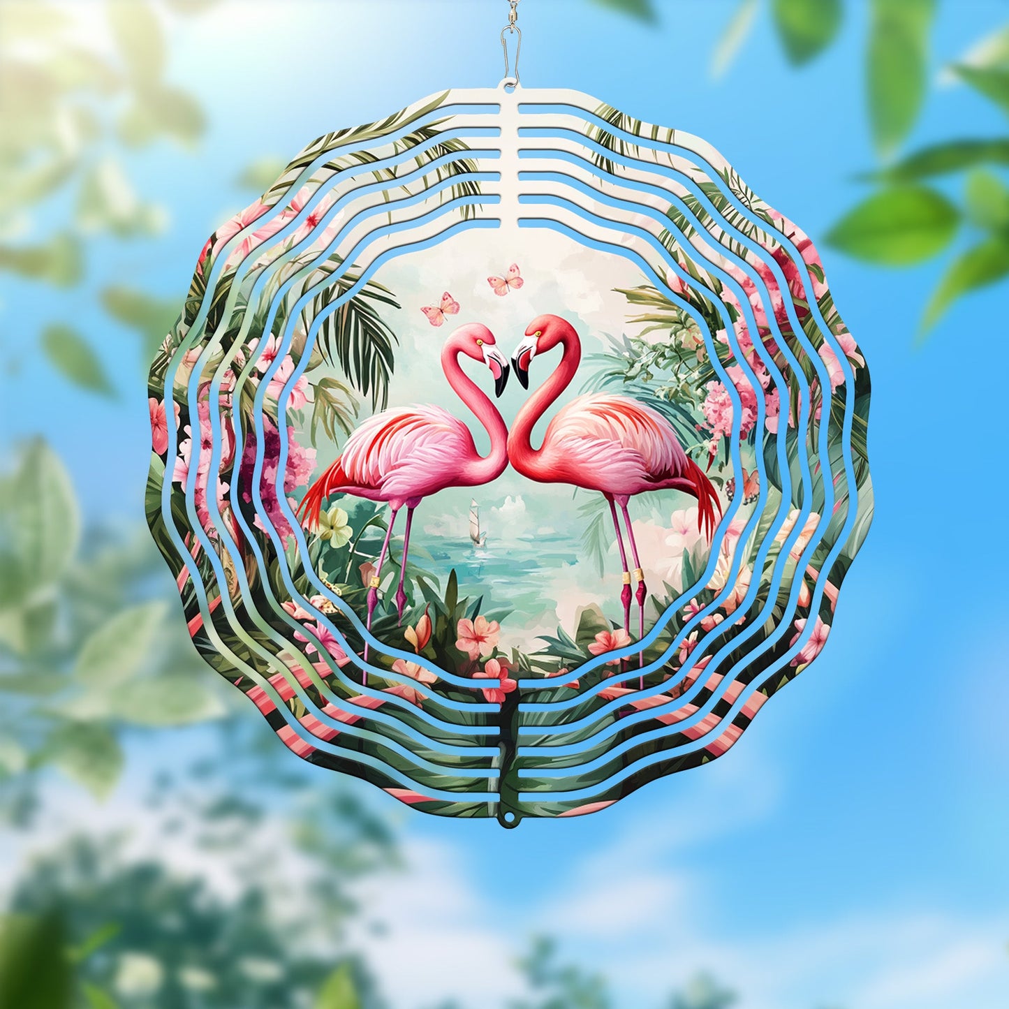 Pink Flamingos Spring Wind Spinner VTM939WS