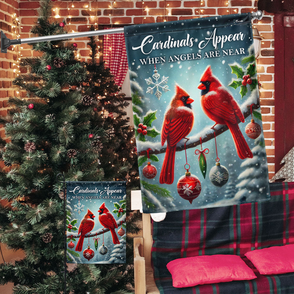 Cardinals Christmas Cardinals Appear When Angels Are Near Flag MLN4308F