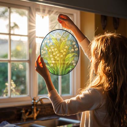 Lily of Valley Flower Stained Glass Suncatcher MLN4820TDH