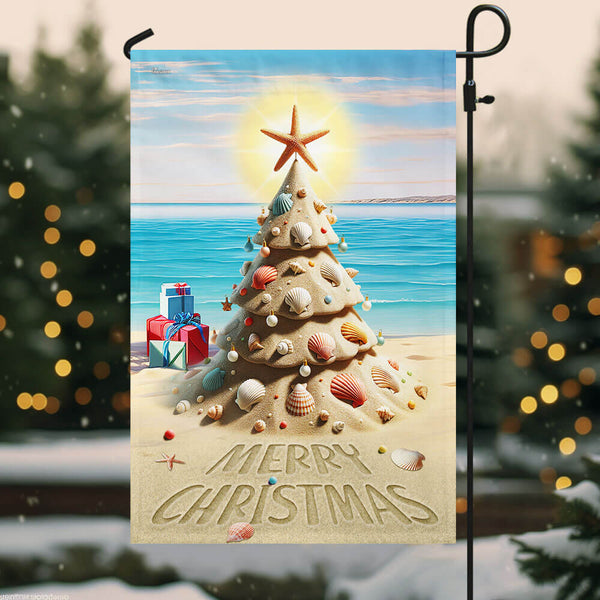FLAGWIX  Beach Christmas Merry Christmas Christmas at the Beach Flag MLN2208F