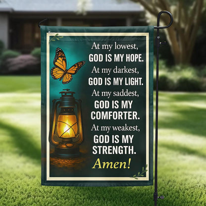 Inspirational Christian God Is My Strength Flag TQN5444TTH