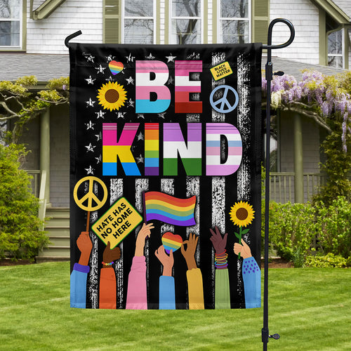 Be Kind Hippie Peace LGBTQ Kindness Equality Hate Has No Home Here Flag MLN1457F
