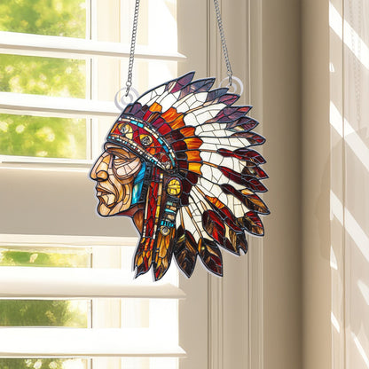 Native American Suncatcher Acrylic Hanging Sign TQN4577AS