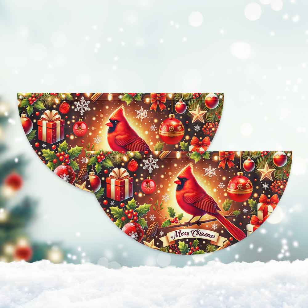 Cardinal Merry Christmas Non-Pleated Fan Flag TQN3908FL