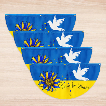 Peace For Ukraine Non-Pleated Fan Flag TQN4935LTH