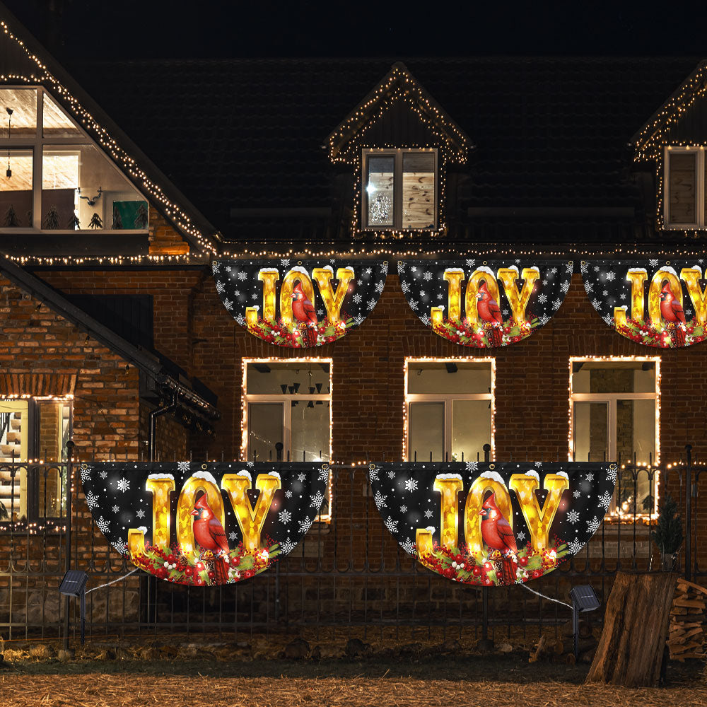 Cardinal Christmas Joy To The World Solar Led Fan Flag